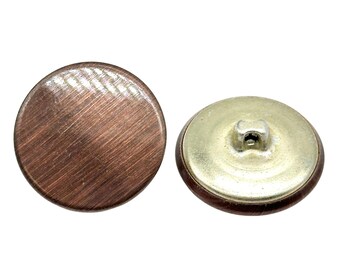Vintage Metal Shank Buttons: Antique Brass & Copper, Set of 12