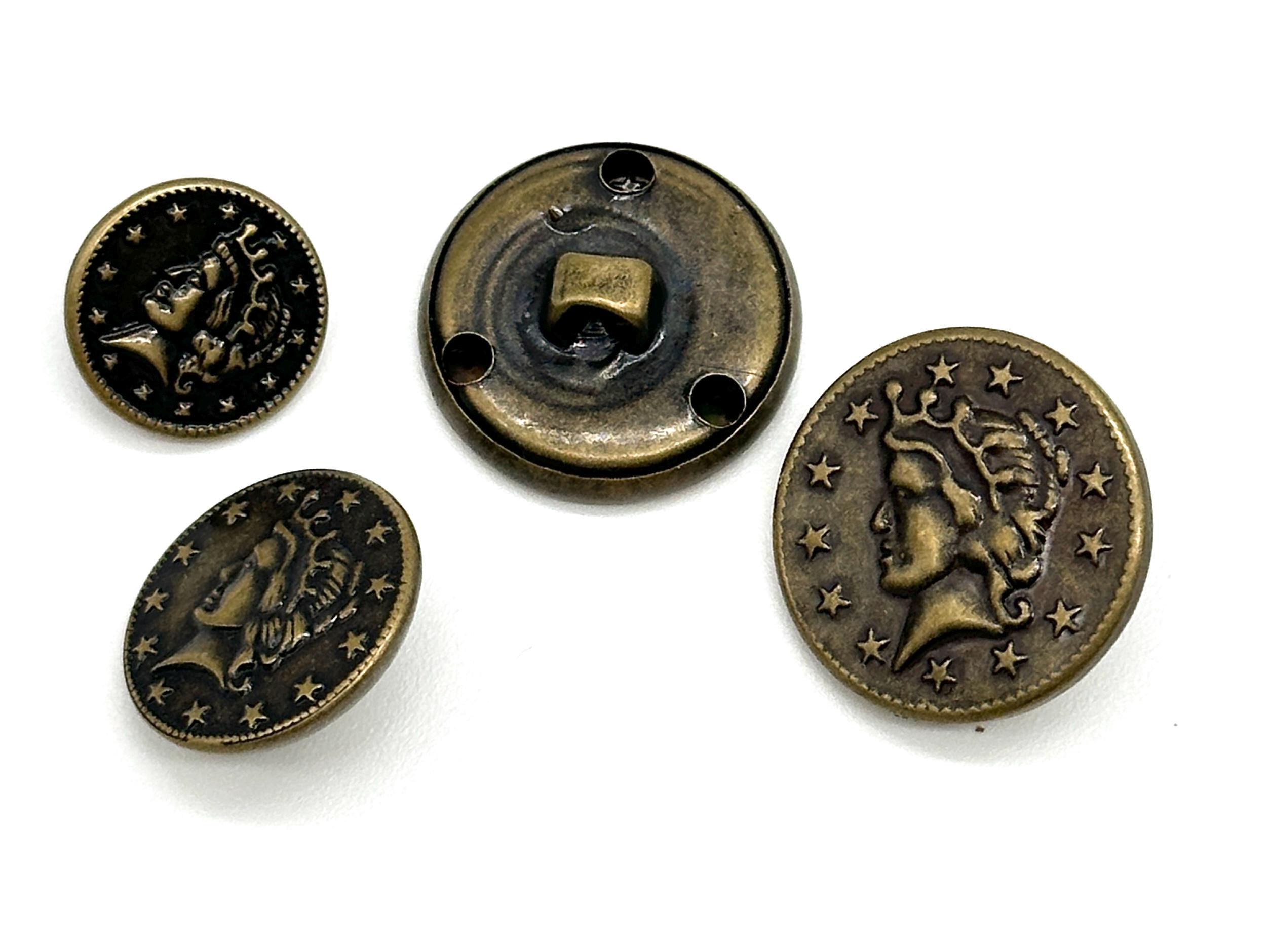 Vintage Liberty Coin Shank Buttons: Gold & Silver Sewing Embellishments ...