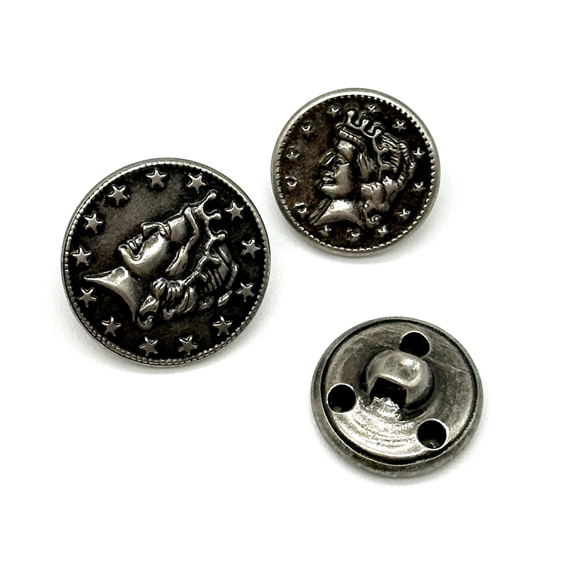 Vintage Liberty Coin Shank Buttons: Gold & Silver Sewing Embellishments ...