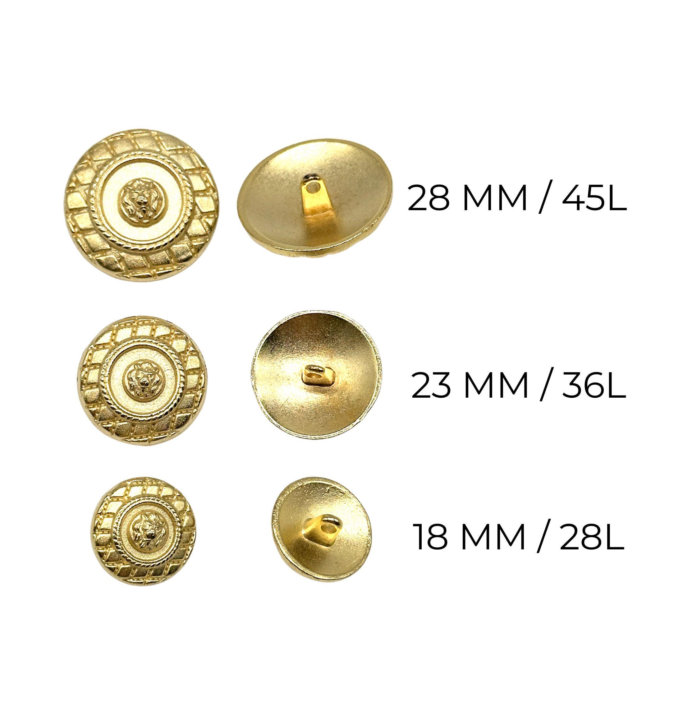 ZXShow 50 Stuks Metalen Blazer Knopen Set - 15mm 18mm 23mm 25mm 30mm Gouden Vintage Schacht - Ronde Vormige Voor Mannen Vrouwen Blazer Suits Jas Uniform