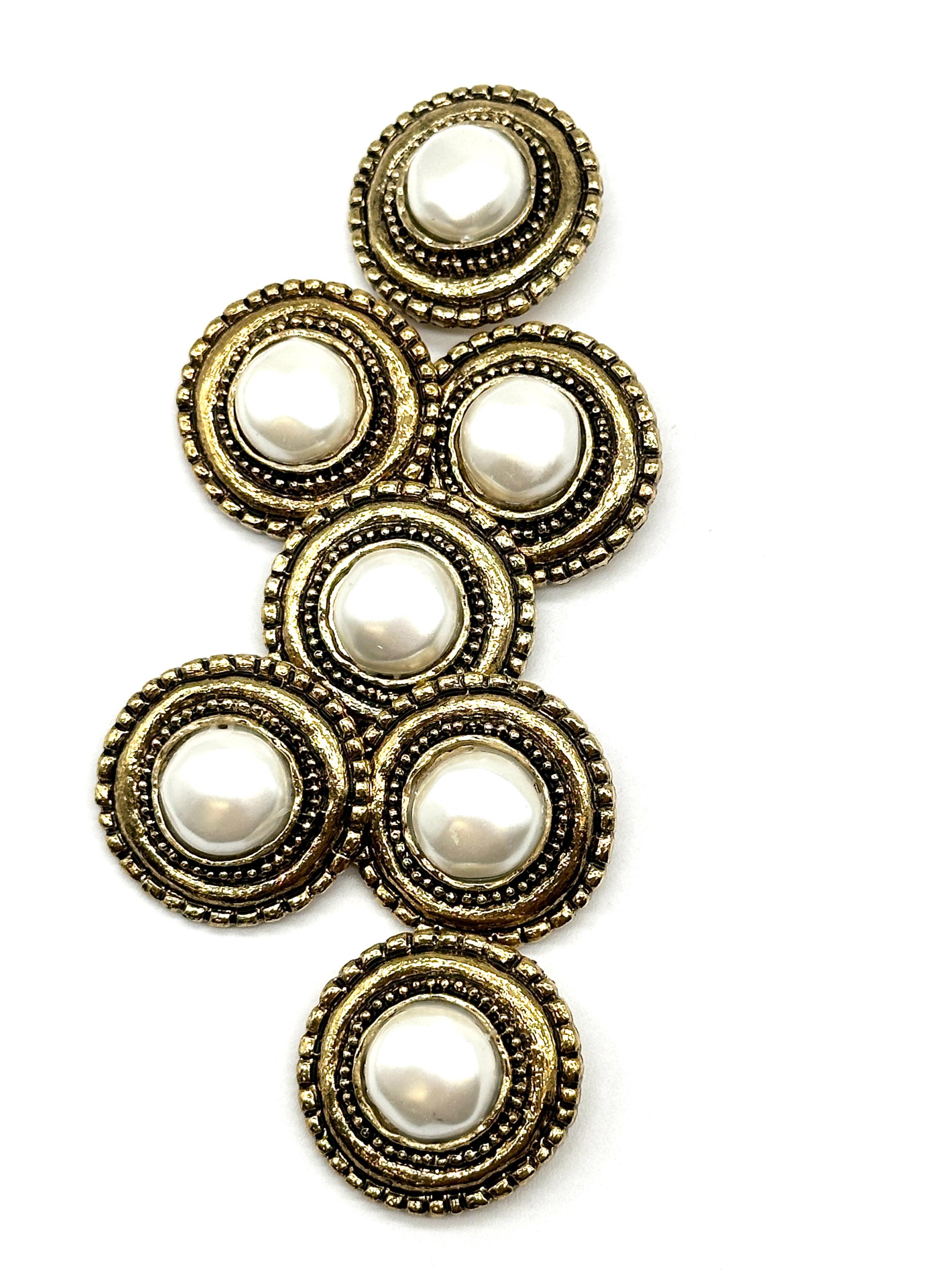 Vintage Antique Gold Buttons With Faux Pearl - Set of 6 - Etsy