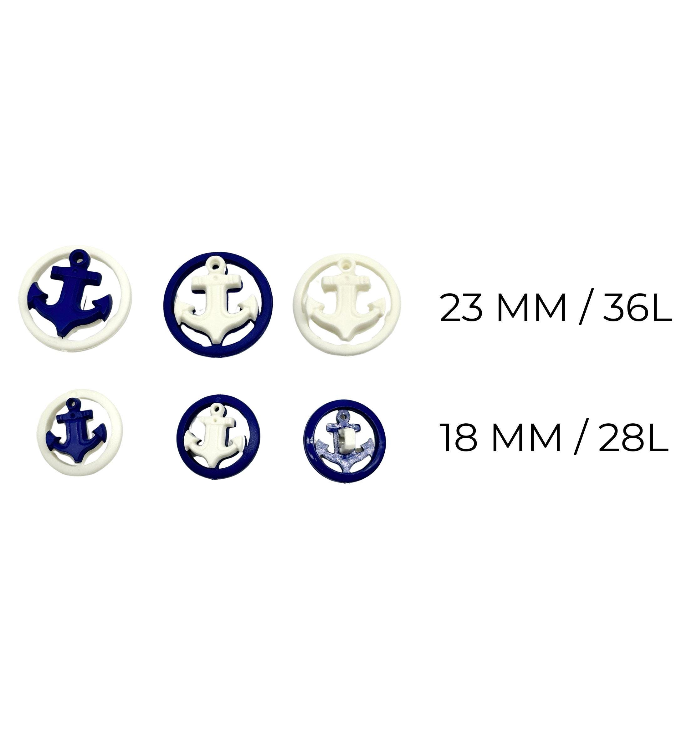 THEAIR TOWN vintage anchor sk グレー Set of 12 Vintage Anchor 3D Shank Buttons | Antique Marine