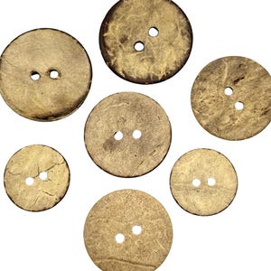 Vintage Coconut Shell Buttons: 12 Pcs Eco-Friendly Sewing Supplies