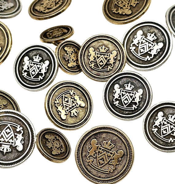 フランスアンティークモノグラムボタンのキルトクッションカバーシルク