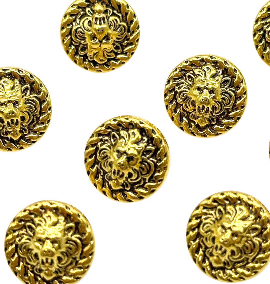 Shank Button Gold Rim 9 Vintage Gold Lion Face Buttons: Decorative Rope Rim Shank Buttons - Etsy