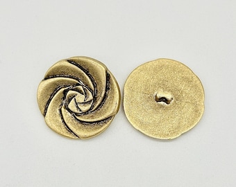 12 Boutons Vintage Rose Doré, Légèrement Veinés, 1,9 Cm - Parfait Pour Customiser Vos Vêtements !