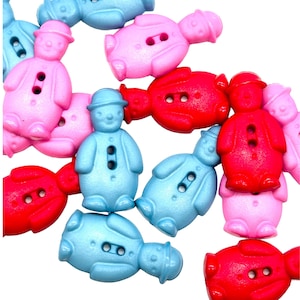 6 Pcs Vintage Cartoon Figurine Nylon Buttons | Decorative Buttons for Sewing | Novelty Craft Buttons | Fashion Button Set Jacket | (Cap 355)