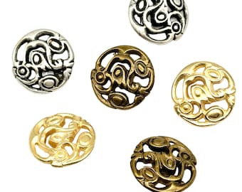 12 Pcs Vintage Art Deco Metal Shank Buttons: Sewing & Crafting Supplies