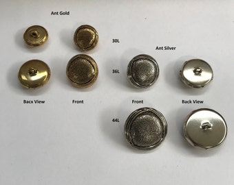 1 Dozen(1 package)Vintage "Grain Pattern" with a Woven Frame Metal Shank Buttons. Style 6541 in Various sizes and 2 colorways