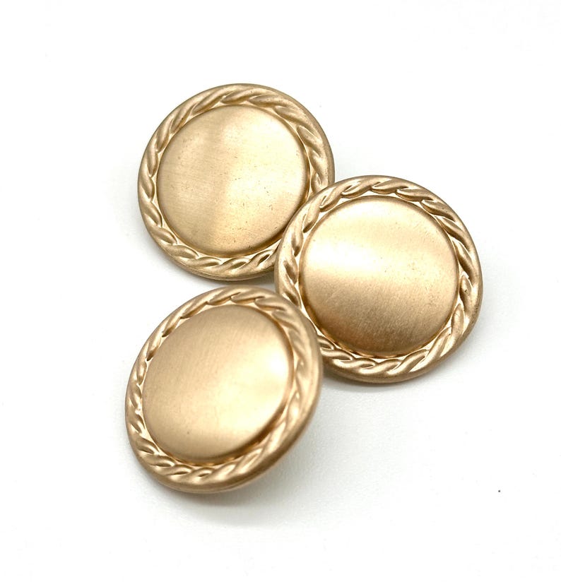 Shank Button Gold Rim Vintage Rope Rim Metal Shank Buttons: Matte Gold & Silver, 6-piece Set ...