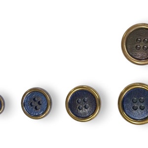 Vintage Two-Tone Clothing Buttons, Decorative Buttons, Unique Vintage Buttons, Four Hole Buttons, Jacket Buttons | Set Of 12 |