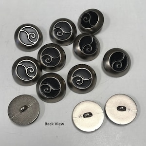 One Package (12 Buttons)Vintage "Art Deco" or Floral Effect matte epoxy center with a silver ABS Shank Buttons(Cap NC60)