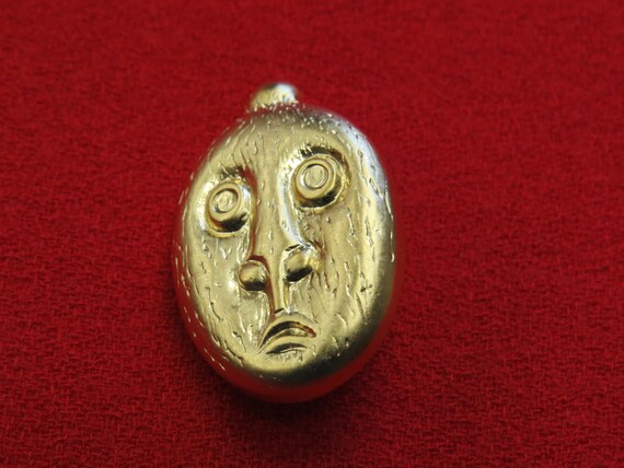 1 dozen african tribal mask design matt gold vintage shank etsy