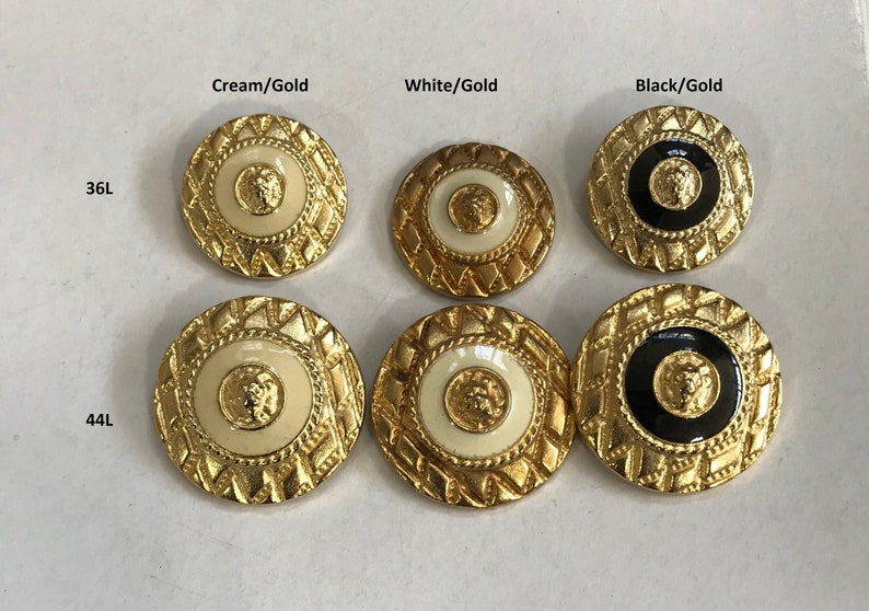 Vintage Designer Clothing Buttons With Lion Head