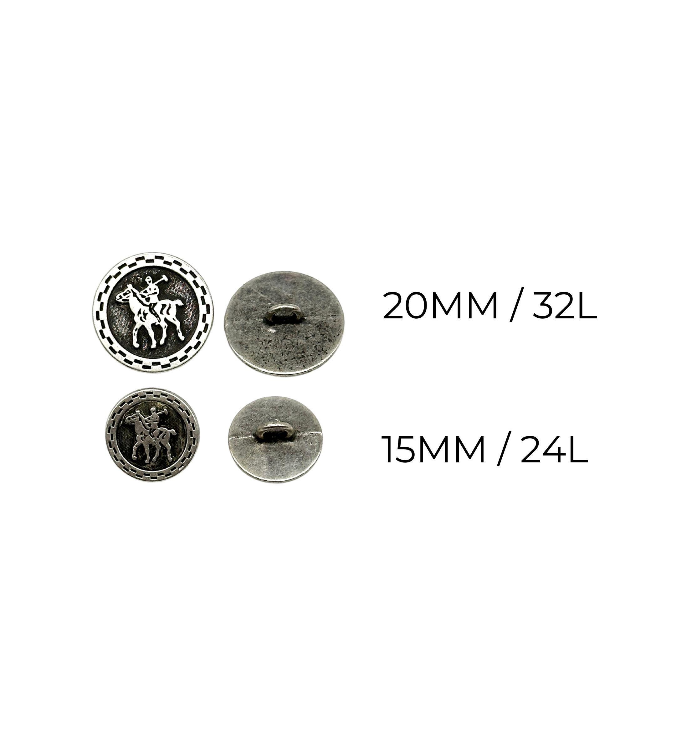 12 Pcs Vintage Designer Clothing Buttons | Polo Player