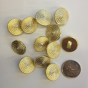6, Gold Metal Buttons, 4 Sizes Available, Gold Metal Buttons, Metal Jacket  Buttons, Metal Coat Buttons, 4 Hole Buttons 