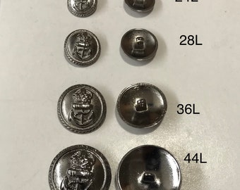 6 Buttons(1 package) Vintage "Anchor" Color is Gunmetal Metal Shank Buttons K5224 available in 4 sizes