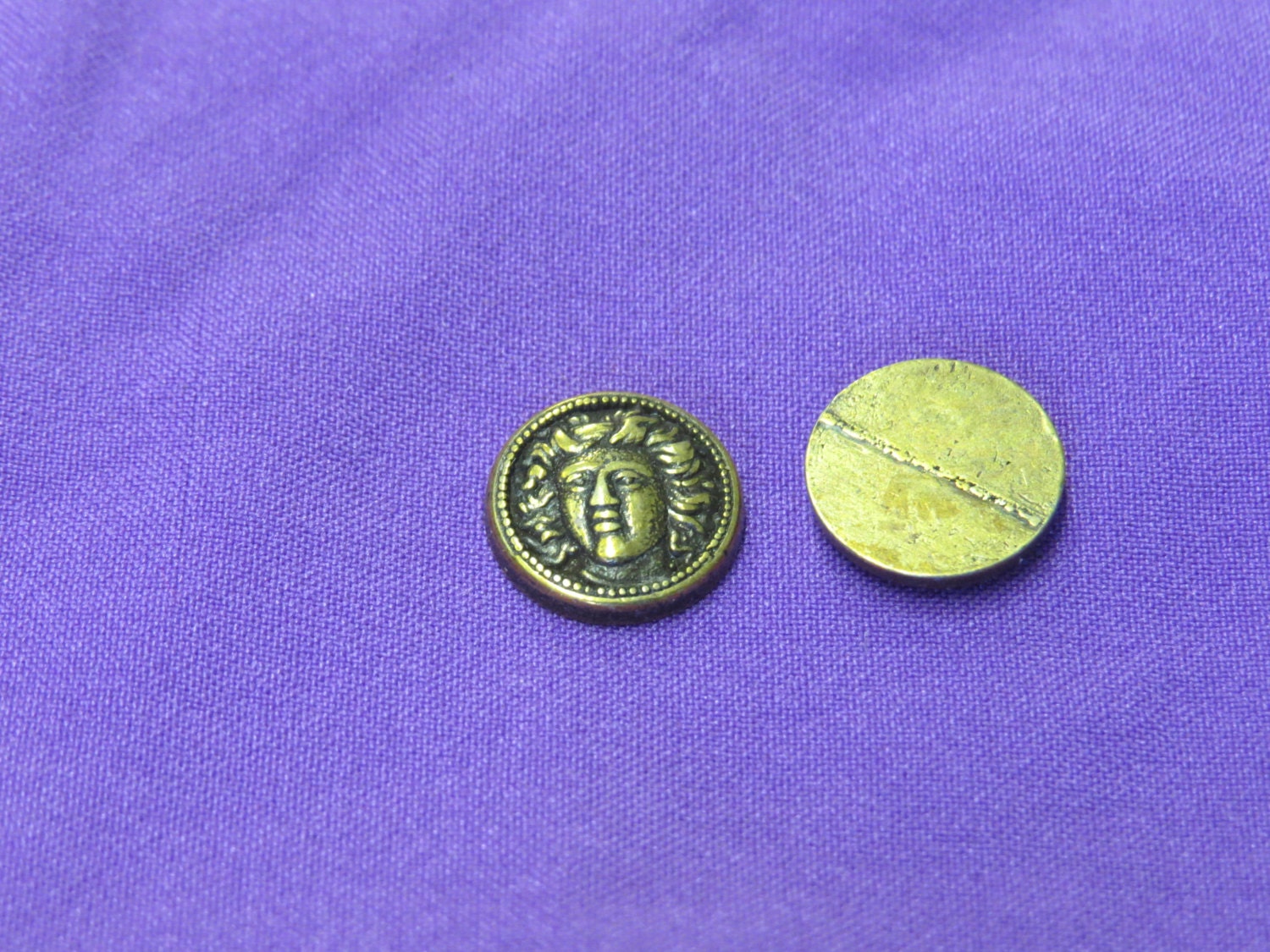 1 Dozen Ancient Coin Vintage Metal Buttons With Flat Backs Etsy UK