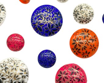 Vintage Flower Nylon Shank Buttons - 1980s Italian Sewing Supplies