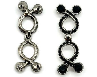 Vintage Rhinestone Metal Hook & Eye Closure Clasp Antique