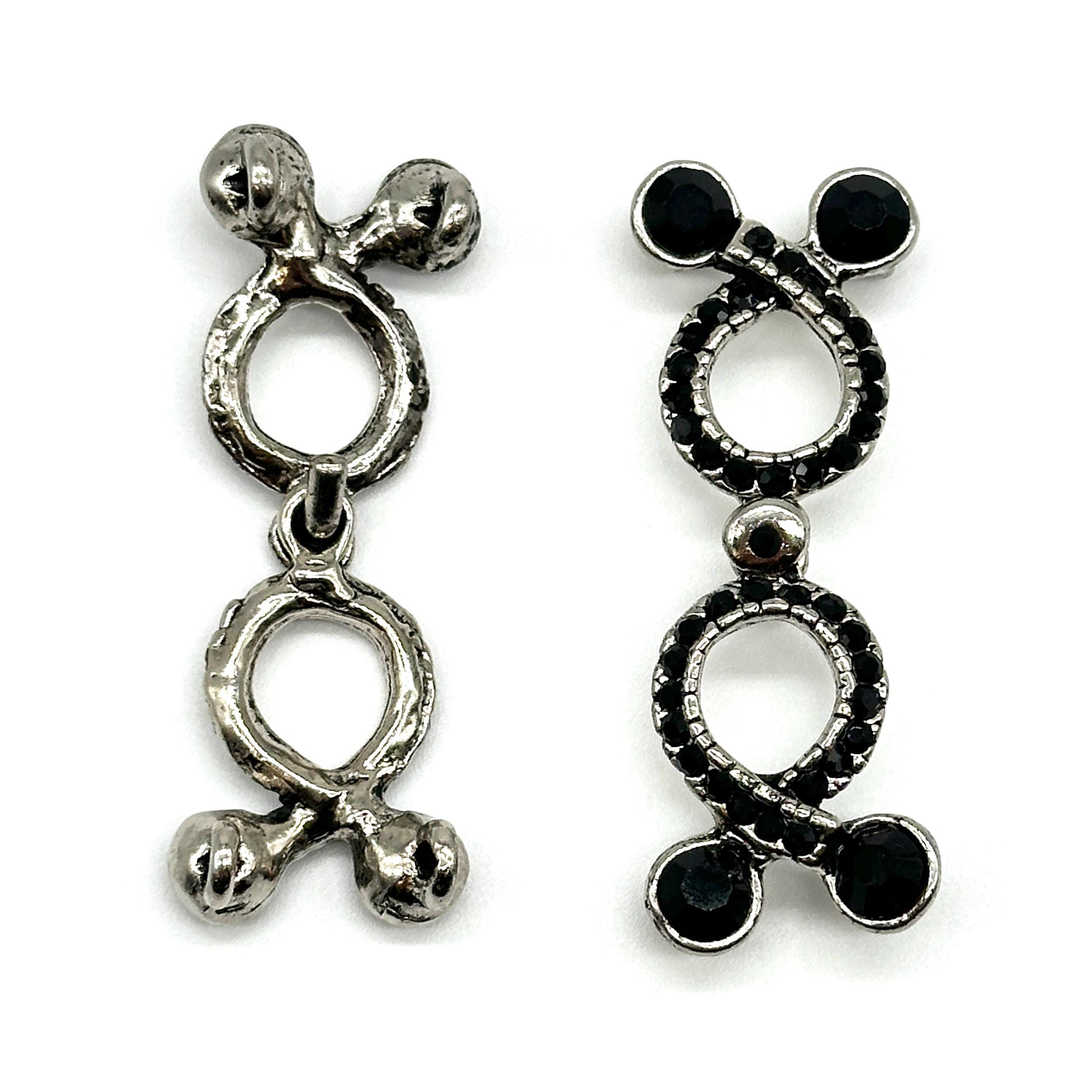 Vintage Rhinestone Metal Hook & Eye Closure Clasp Antique