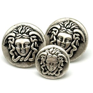 Antique Silver Face Shank Buttons: Vintage Italian Metal Buttons (12 ...