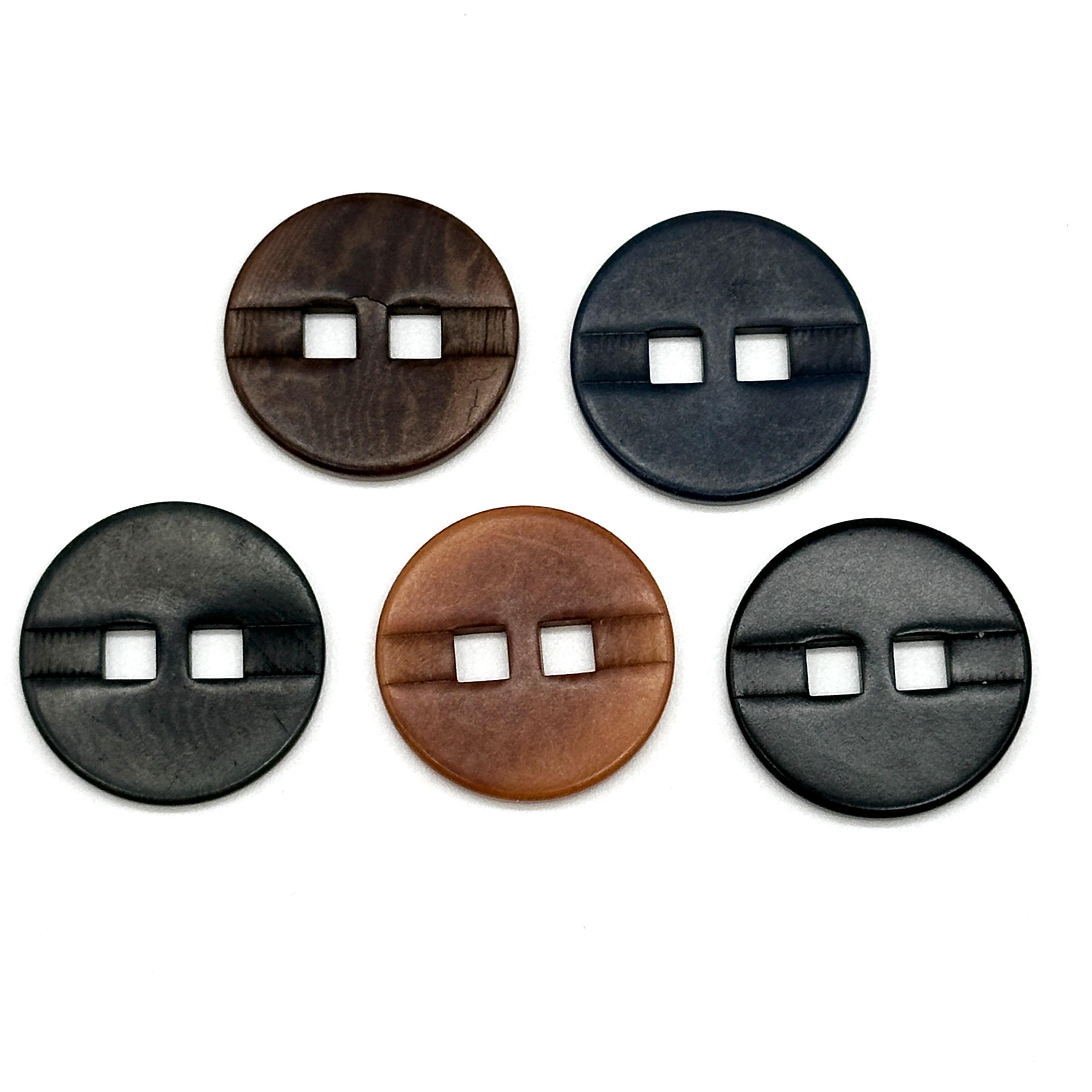 Lot De 9 Boutons En Corozo Véritable Vintage - Diamètre 12,5 Mm - Gris Clair/Foncé - Pour Tricot, Déco