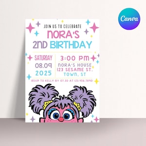 Abby (Pink Monster) - Birthday Party Invitation (Customizable)