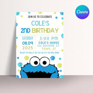 Einladung zur Geburtstagsparty mit Krümelmonster (individualisierbar)
