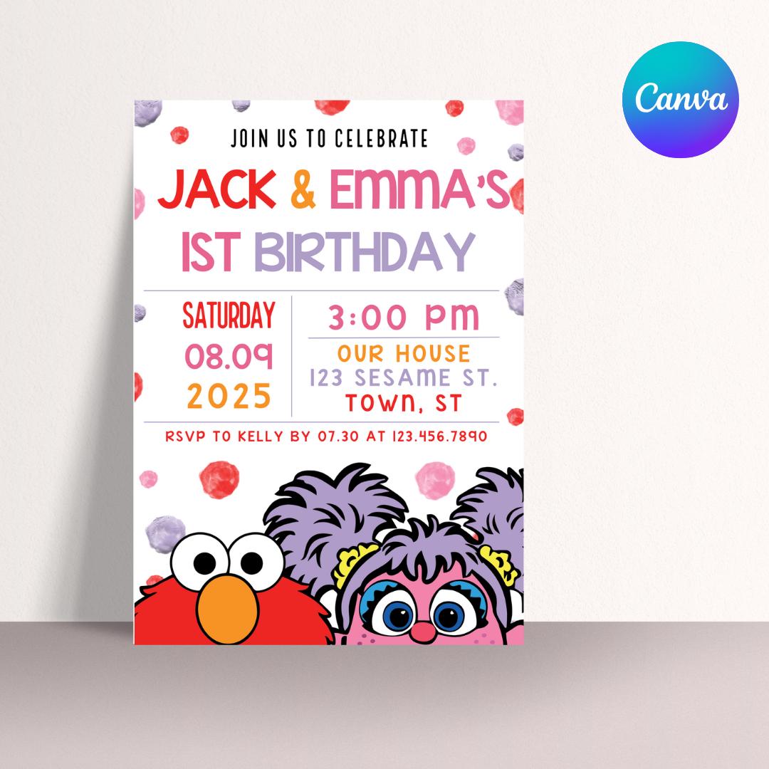 Elmos World Invitations Template