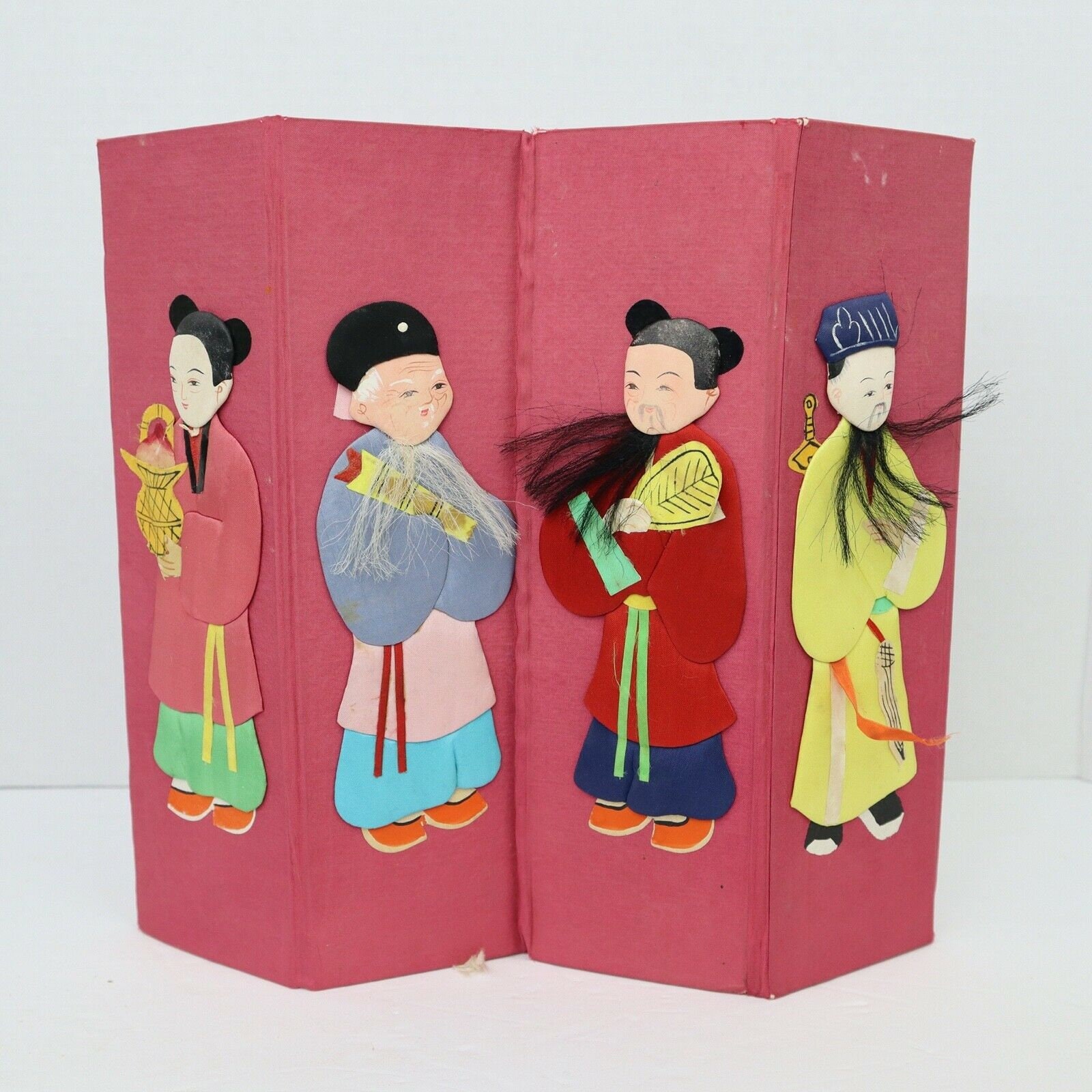 Vintage Silk Chinese Paper Dolls The Eight Immortals Eternity Etsy