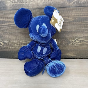 Disney Store Cobalt Blue Mickey Mouse Mini 8 inch Bean Bag Plush With Tag image 1