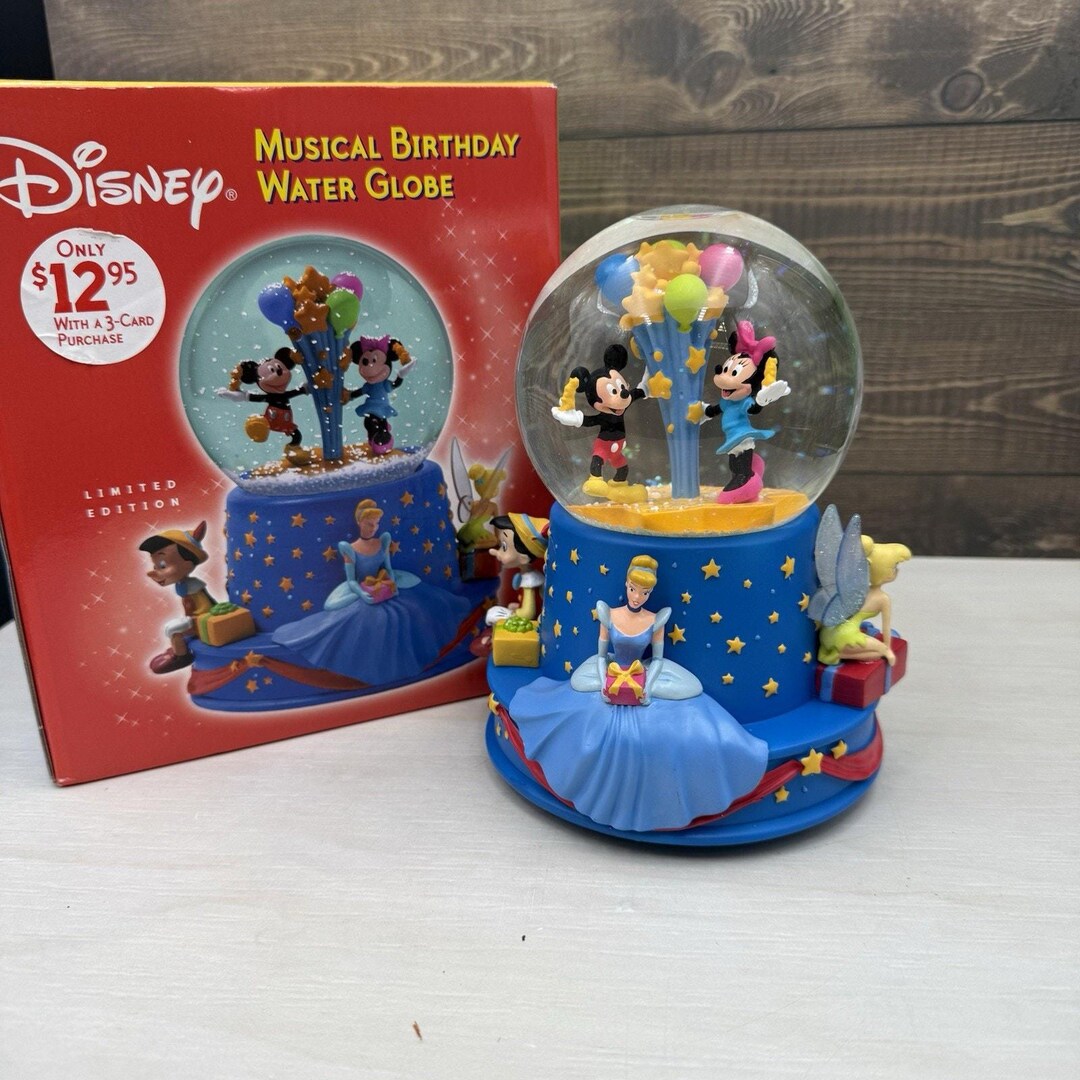 2001 Hallmark Disney Musical 100th Birthday Water Globe Limited Edition