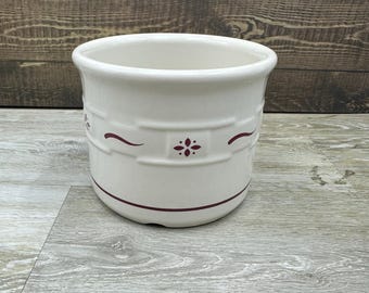 Longaberger Pottery Woven Traditions Red Small Salt Crock 4 Inch