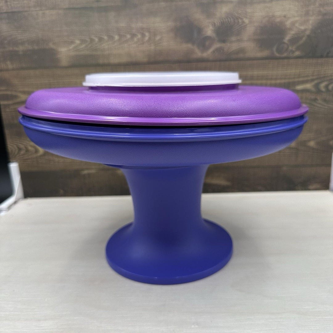 Stand Tupperware Tupperware Serve It All Pedestal Chip Dip Cake Stand Purple (3 Pc Set ...