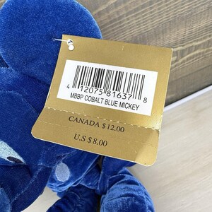 Disney Store Cobalt Blue Mickey Mouse Mini 8 inch Bean Bag Plush With Tag image 9