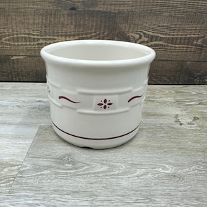 Longaberger Pottery Woven Traditions Red Small Salt Crock 4 Inch