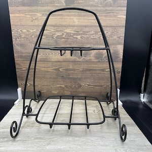 Longaberger Foundry Wrought Iron 2 Tier Holiday Buffet Serving Stand Caddy