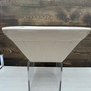 Longaberger Pottery Woven Traditions Ivory Tapered Square Vegetable Bowl 7&quot;