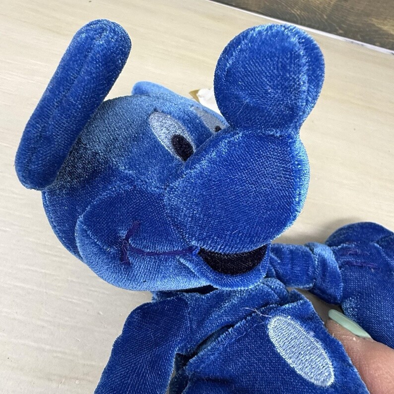 Disney Store Cobalt Blue Mickey Mouse Mini 8 inch Bean Bag Plush With Tag image 7