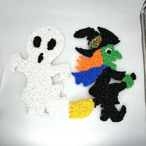 Vintage Kage Plastic Popcorn Witch and Ghost Wall Door Hanging Decor Halloween