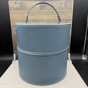 Vintage‎ wig/hat travel case hard plastic 1960s Baby Blue Wig Travel Case In Vintage Hat Boxes for sale | eBay main image 4