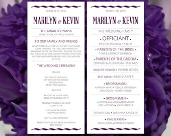 diy wedding program template wedding ceremony program etsy