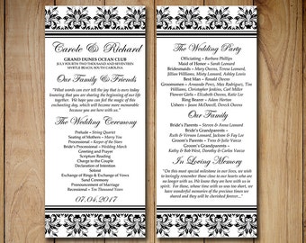beach wedding program template seashell wedding program etsy
