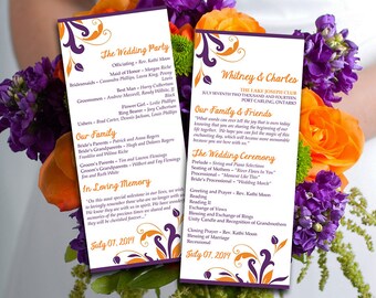 double heart wedding program