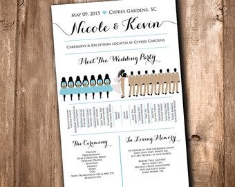 wedding silhouette program wedding party silhouette meet the etsy