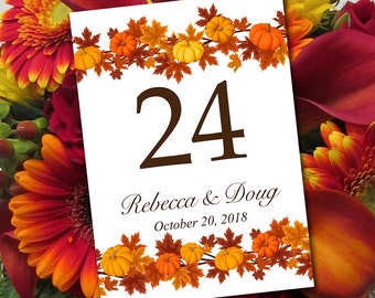 pumpkin table number etsy pumpkin leaves template