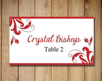 fold over wedding place card template kraft card etsy fold over place cards