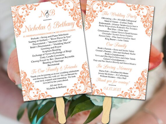 Diy Wedding Fan Programs