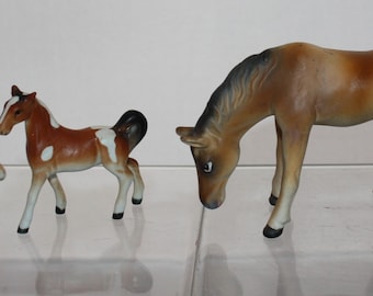 Porcelain China Thimbles Set of Three Mares and Foals